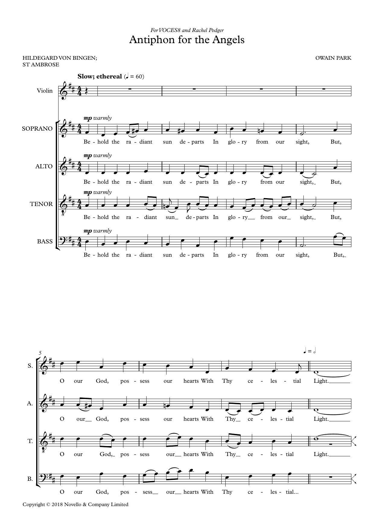 Owain Park Antiphon For The Angels (Vocal score) Sheet Music Notes & Chords for SSAATTBB Choir - Download or Print PDF