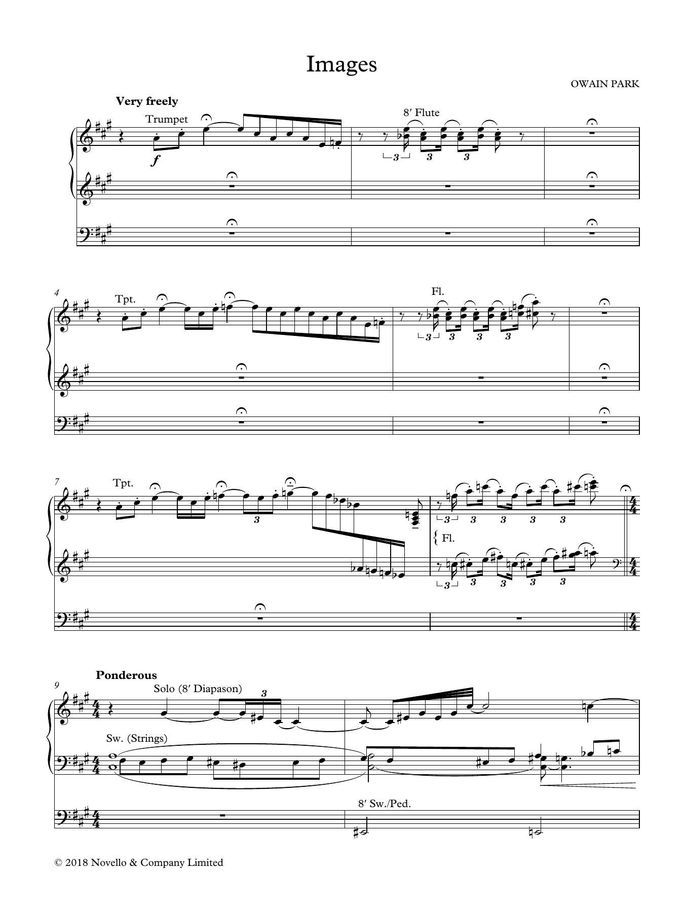 Owain Park Images Sheet Music Notes & Chords for Organ - Download or Print PDF