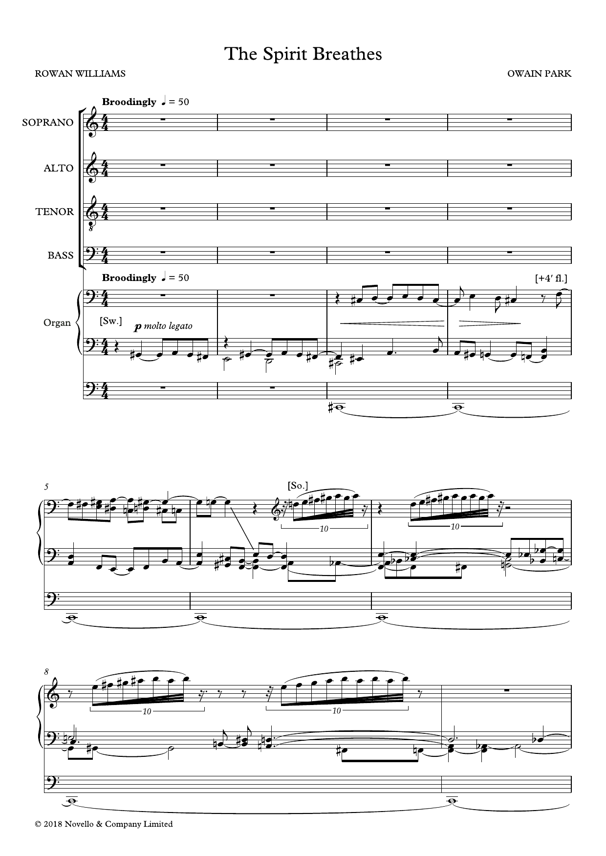 Owain Park The Spirit Breathes Sheet Music Notes & Chords for SATB Choir - Download or Print PDF