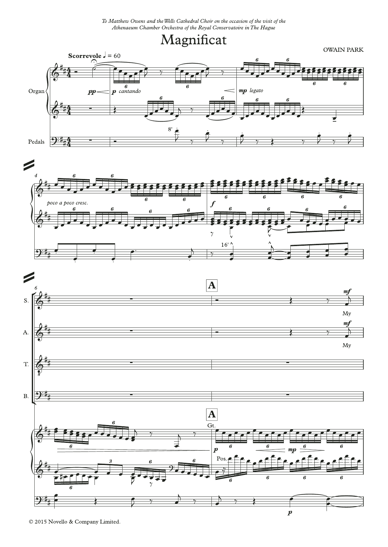 Owain Park The Wells Service Sheet Music Notes & Chords for Choir - Download or Print PDF