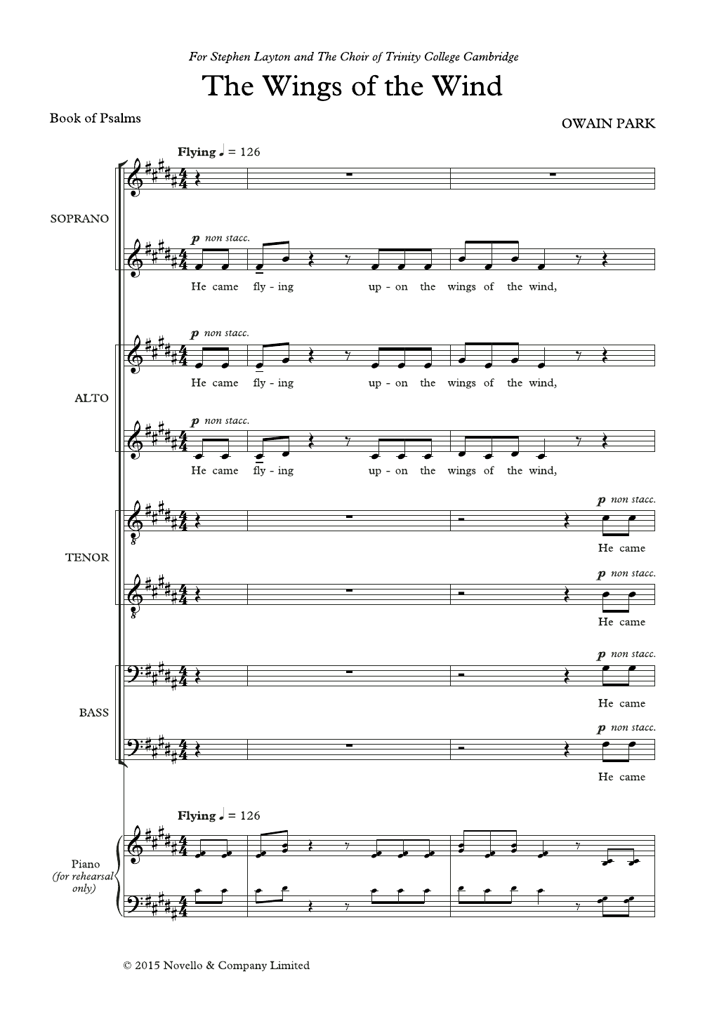 Owain Park The Wings Of The Wind Sheet Music Notes & Chords for SATB Choir - Download or Print PDF Owain Park The Wings Of The Wind Sheet Music Notes & Chords for SATB Choir - Download or Print PDF