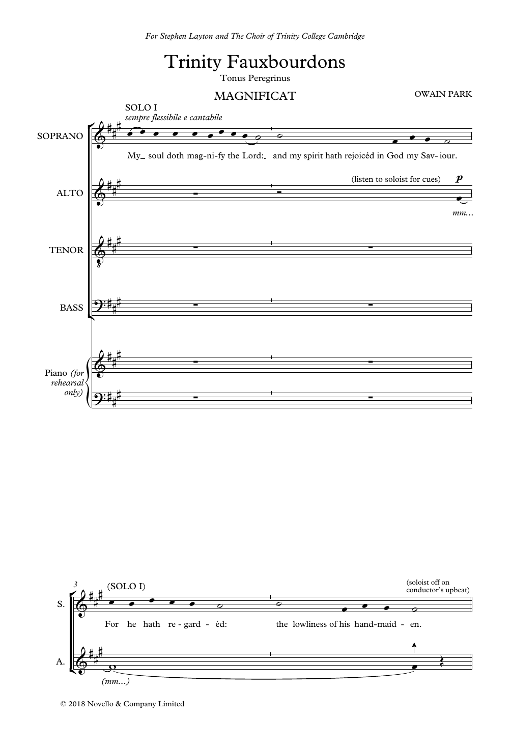 Owain Park Trinity Fauxbourdons Sheet Music Notes & Chords for SATB Choir - Download or Print PDF