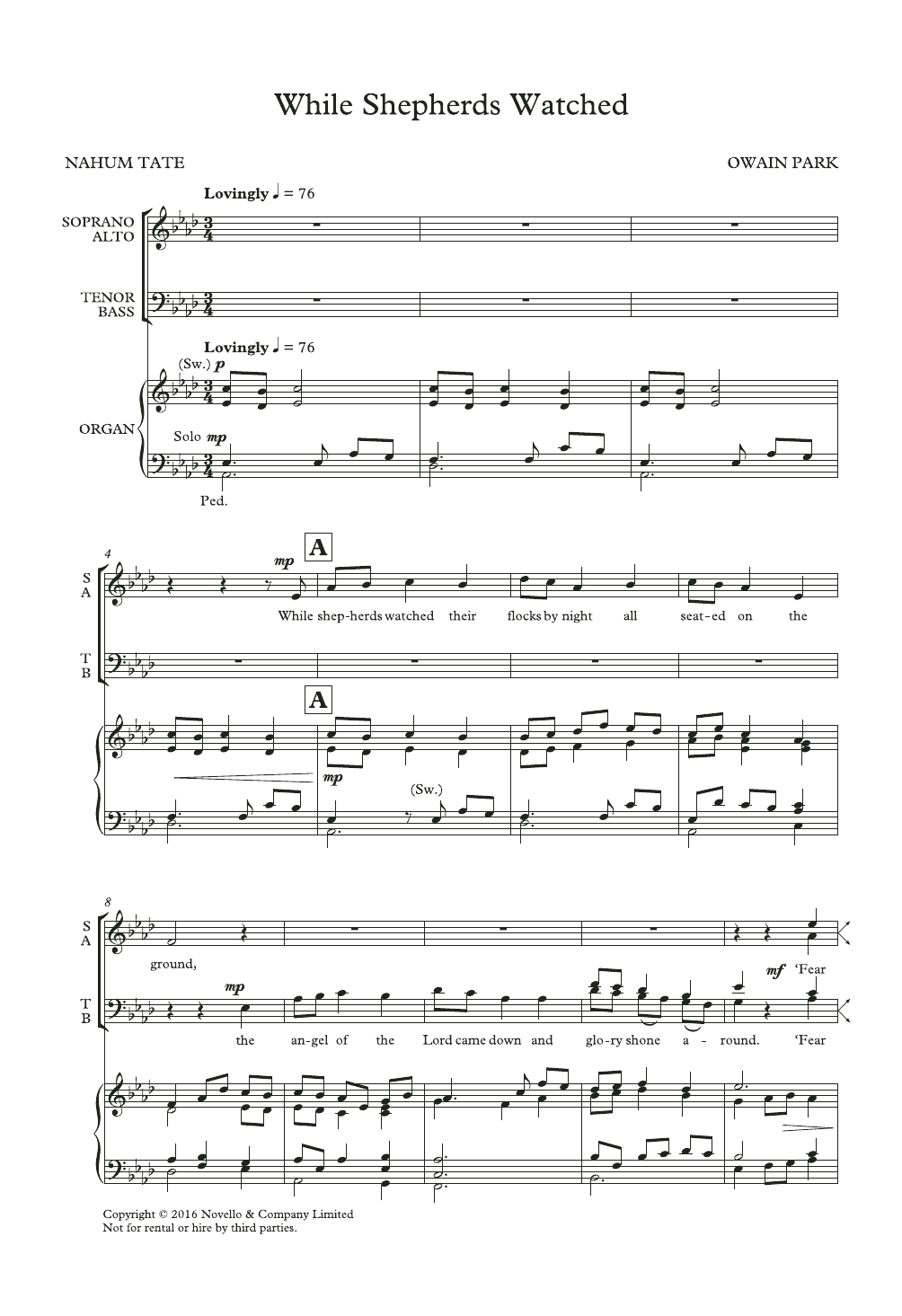 Owain Park While Shepherds Watched Sheet Music Notes & Chords for SATB Choir - Download or Print PDF Owain Park While Shepherds Watched Sheet Music Notes & Chords for SATB Choir - Download or Print PDF