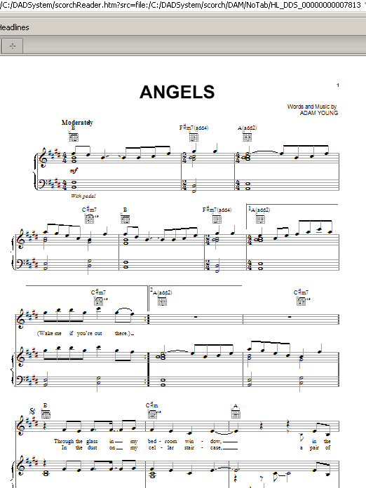 Owl City Angels Sheet Music Notes & Chords for Piano, Vocal & Guitar (Right-Hand Melody) - Download or Print PDF