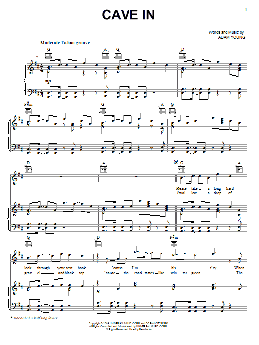 Owl City Cave In Sheet Music Notes & Chords for Easy Piano - Download or Print PDF