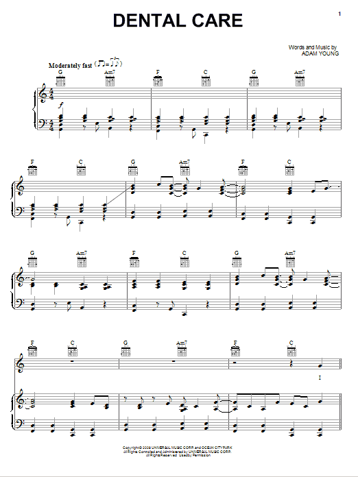 Owl City Dental Care Sheet Music Notes & Chords for Easy Piano - Download or Print PDF