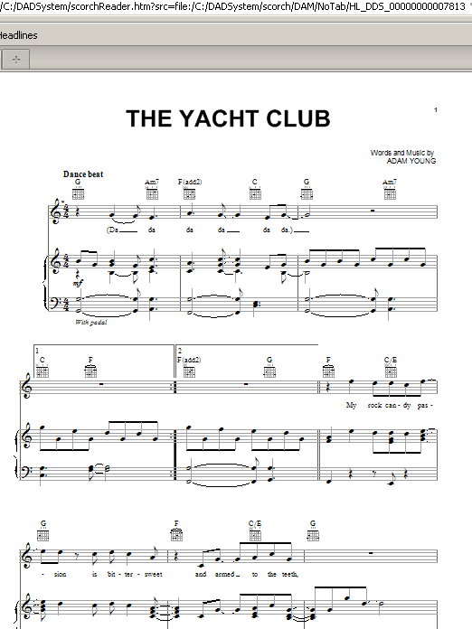 Owl City The Yacht Club Sheet Music Notes & Chords for Piano, Vocal & Guitar (Right-Hand Melody) - Download or Print PDF