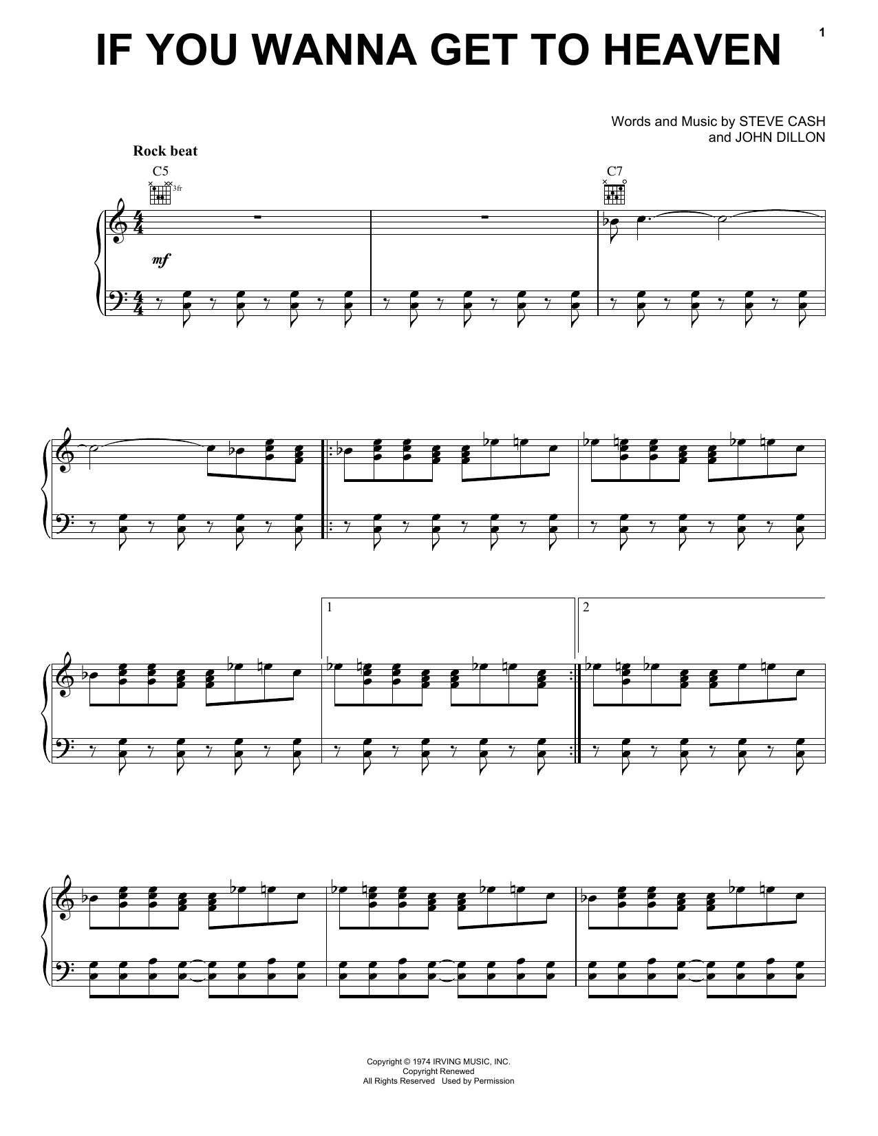 Ozakee Mountain Daredevils If You Wanna Get To Heaven Sheet Music Notes & Chords for Piano, Vocal & Guitar (Right-Hand Melody) - Download or Print PDF