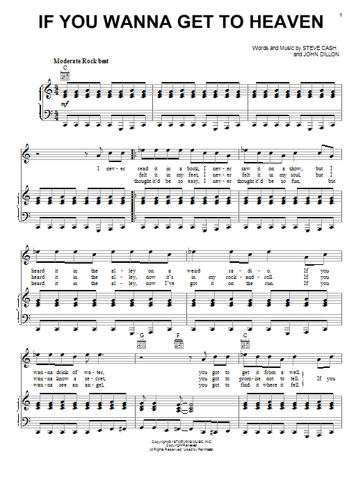 Ozark Mountain Daredevils If You Wanna Get To Heaven Sheet Music Notes & Chords for Easy Guitar Tab - Download or Print PDF