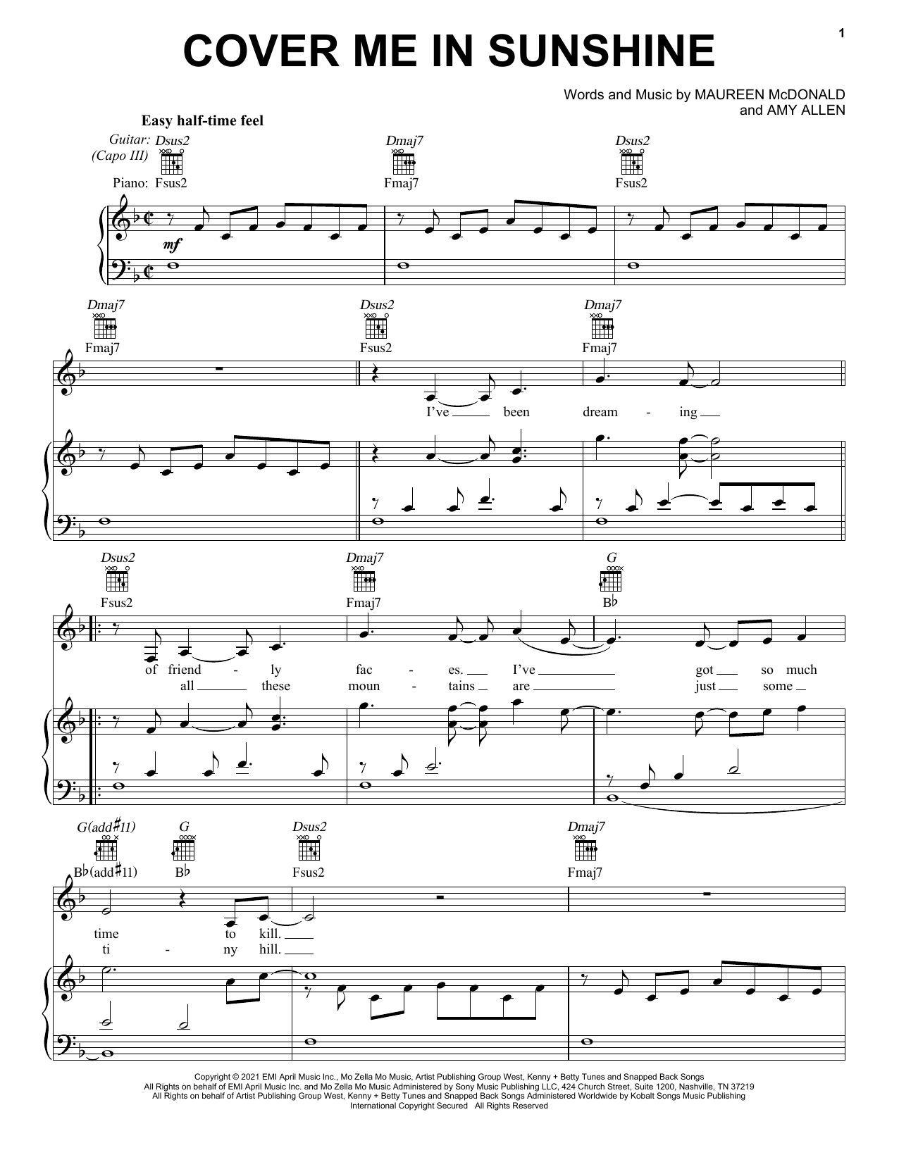 P!nk & Willow Sage Hart Cover Me In Sunshine Sheet Music Notes & Chords for Ukulele - Download or Print PDF
