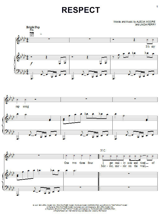 Pink Respect Sheet Music Notes & Chords for Piano, Vocal & Guitar (Right-Hand Melody) - Download or Print PDF Pink Respect Sheet Music Notes & Chords for Piano, Vocal & Guitar (Right-Hand Melody) - Download or Print PDF