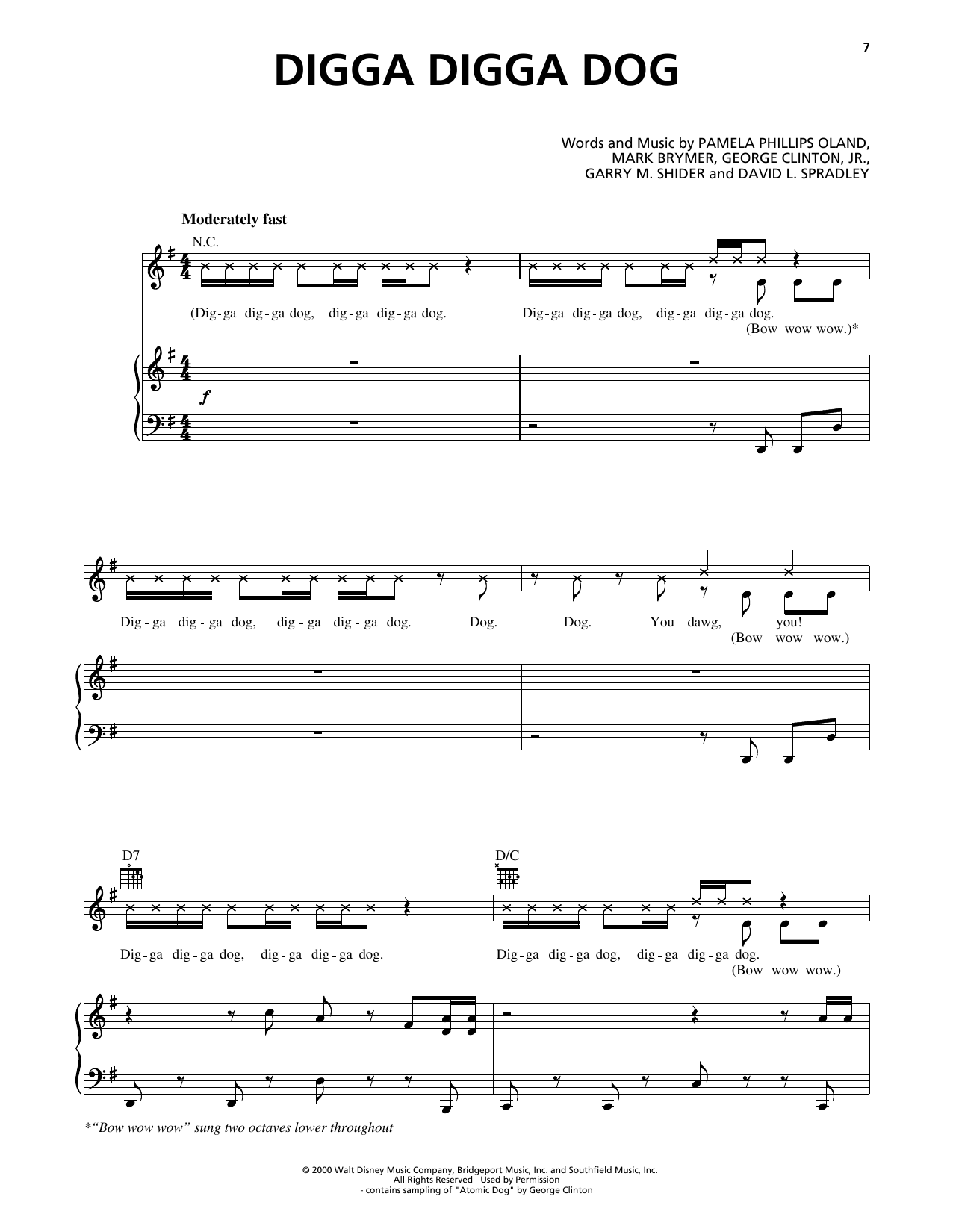 Pamela Phillips Oland Digga Digga Dog (from 102 Dalmatians) Sheet Music Notes & Chords for Piano, Vocal & Guitar Chords (Right-Hand Melody) - Download or Print PDF
