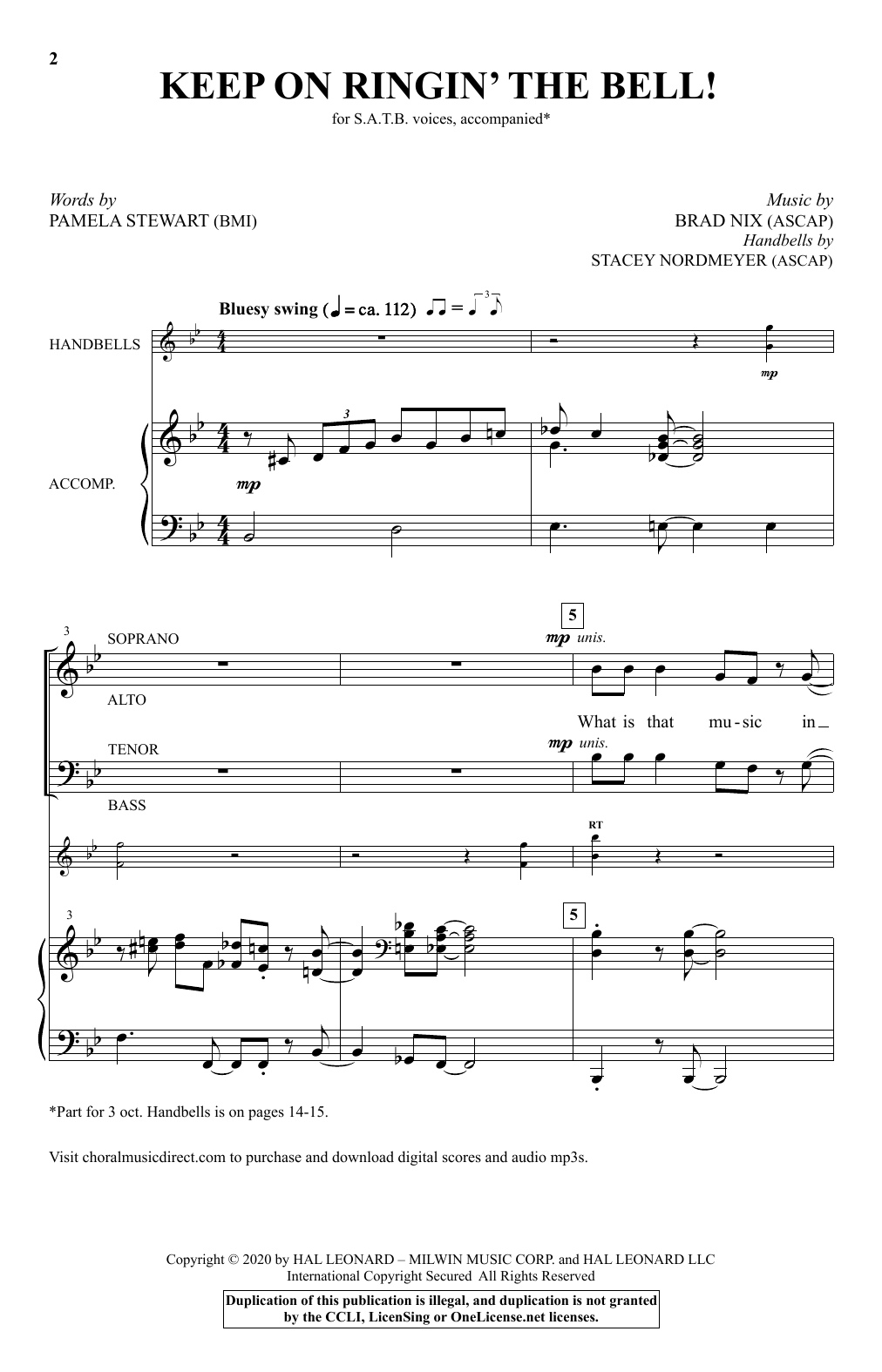 Pamela Stewart and Brad Nix Keep On Ringin' The Bell! Sheet Music Notes & Chords for SATB Choir - Download or Print PDF