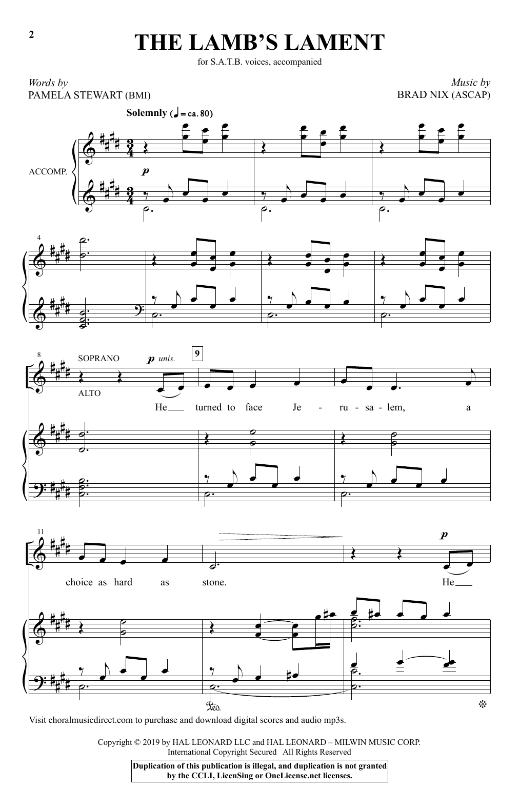 Pamela Stewart and Brad Nix The Lamb's Lament Sheet Music Notes & Chords for SATB Choir - Download or Print PDF