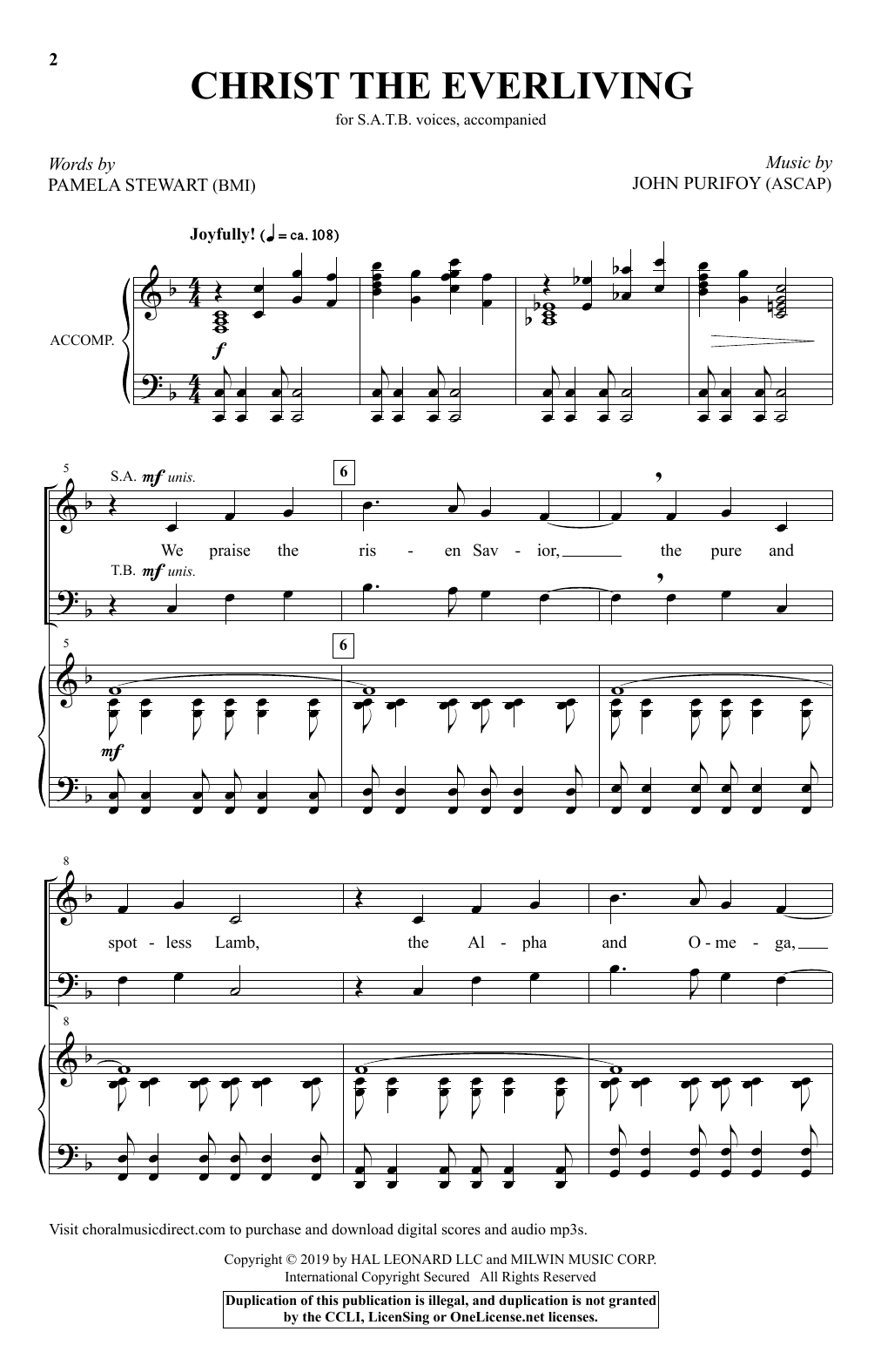 Pamela Stewart and John Purifoy Christ The Everliving Sheet Music Notes & Chords for SATB Choir - Download or Print PDF