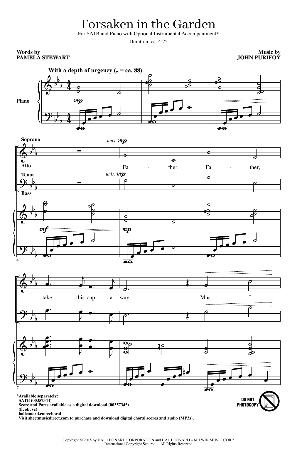 Pamela Stewart and John Purifoy Forsaken In The Garden Sheet Music Notes & Chords for SATB Choir - Download or Print PDF