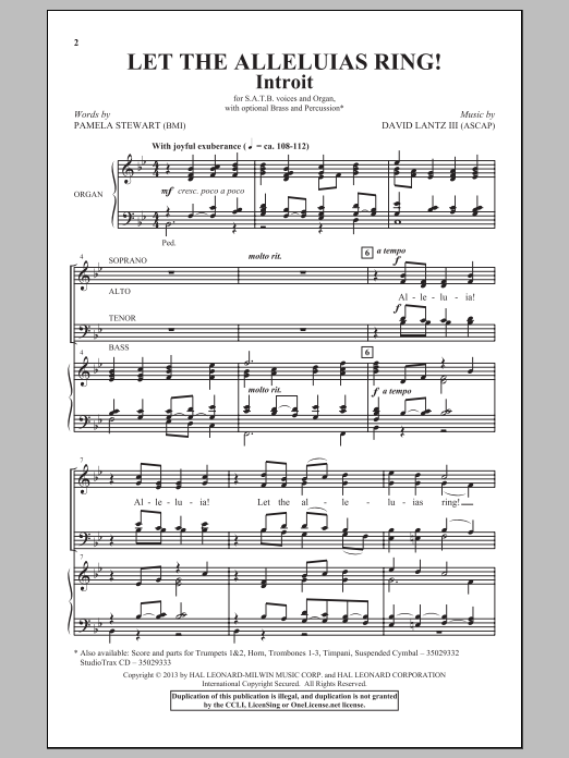 Pamela Stewart Let The Alleluias Ring! (Introit And Benediction) Sheet Music Notes & Chords for SATB - Download or Print PDF