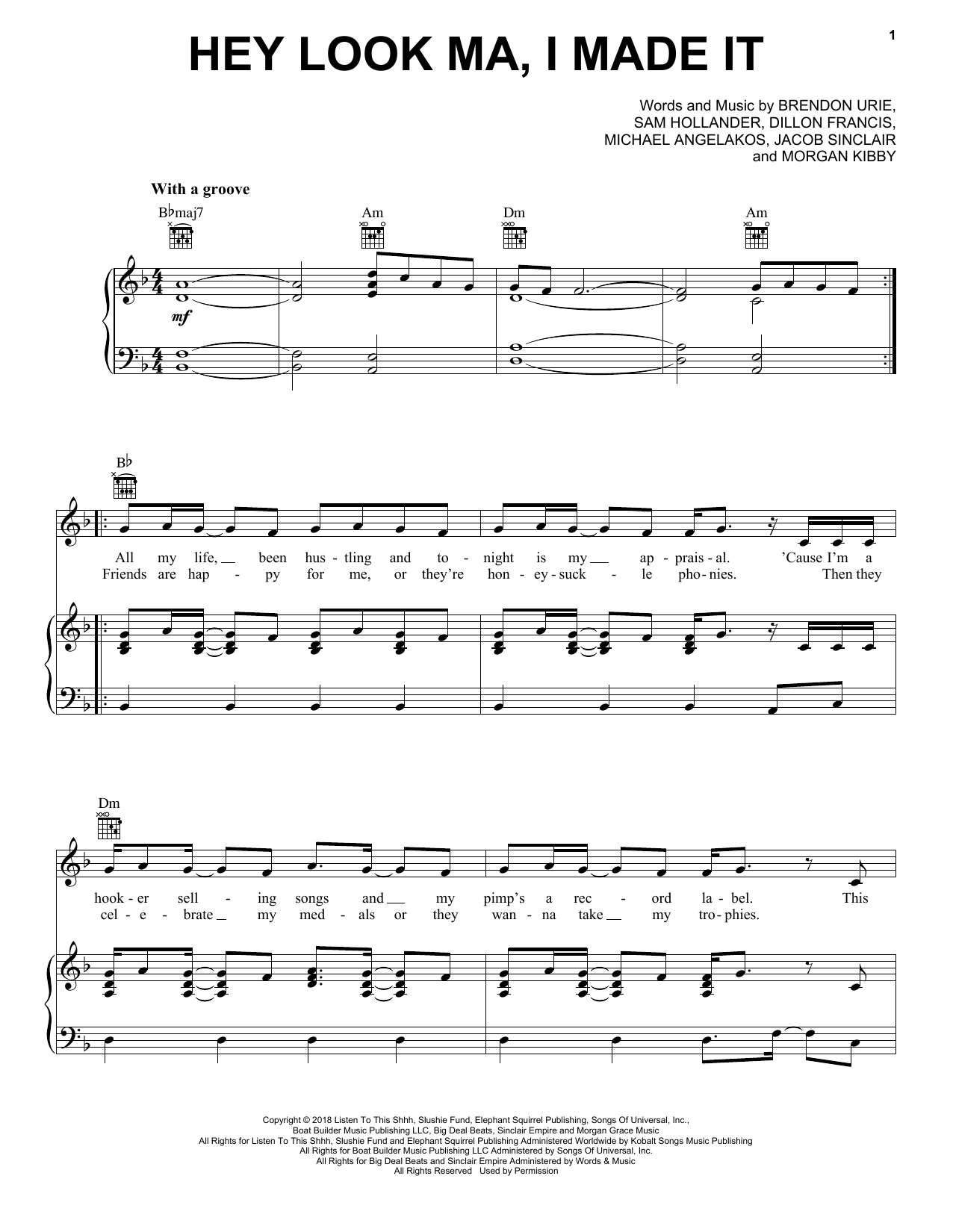 Panic! At The Disco Hey Look Ma, I Made It Sheet Music Notes & Chords for Easy Piano - Download or Print PDF
