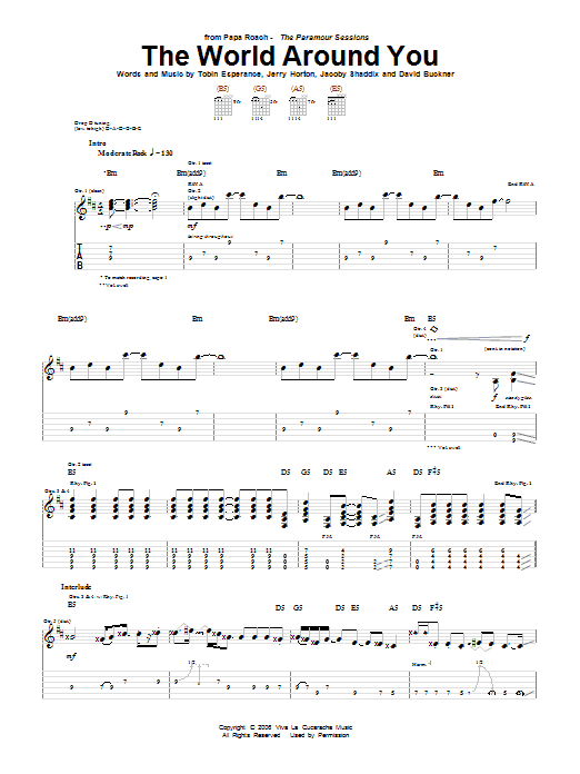 Papa Roach The World Around You Sheet Music Notes & Chords for Guitar Tab - Download or Print PDF
