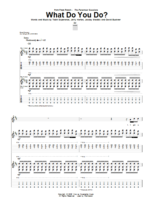 Papa Roach What Do You Do? Sheet Music Notes & Chords for Guitar Tab - Download or Print PDF