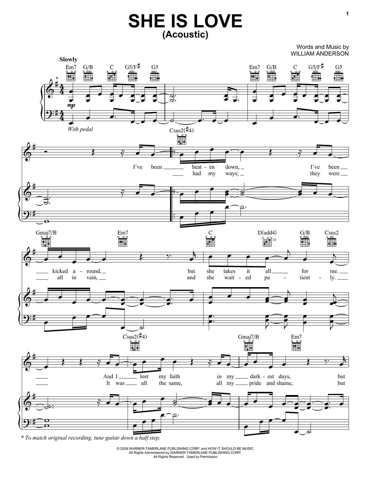Parachute She Is Love Sheet Music Notes & Chords for Piano, Vocal & Guitar (Right-Hand Melody) - Download or Print PDF