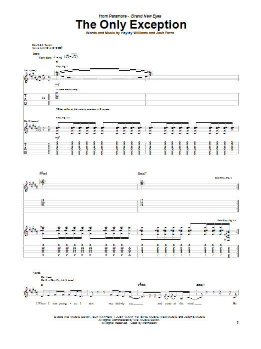 Paramore The Only Exception Sheet Music Notes & Chords for Ukulele - Download or Print PDF
