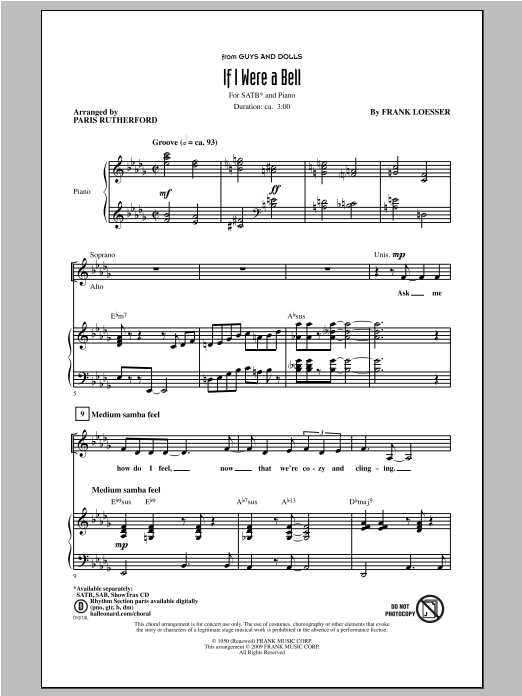 Paris Rutherford If I Were A Bell Sheet Music Notes & Chords for SATB - Download or Print PDF