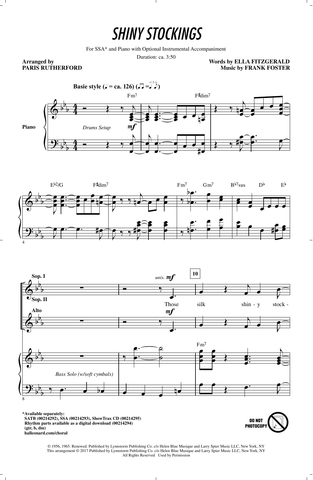 Paris Rutherford Shiny Stockings Sheet Music Notes & Chords for SSA - Download or Print PDF