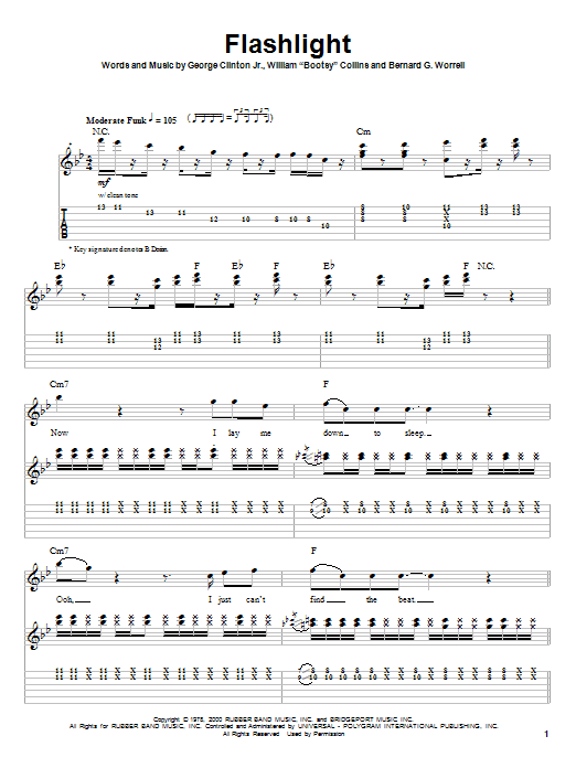 Parliament Flashlight Sheet Music Notes & Chords for Easy Bass Tab - Download or Print PDF