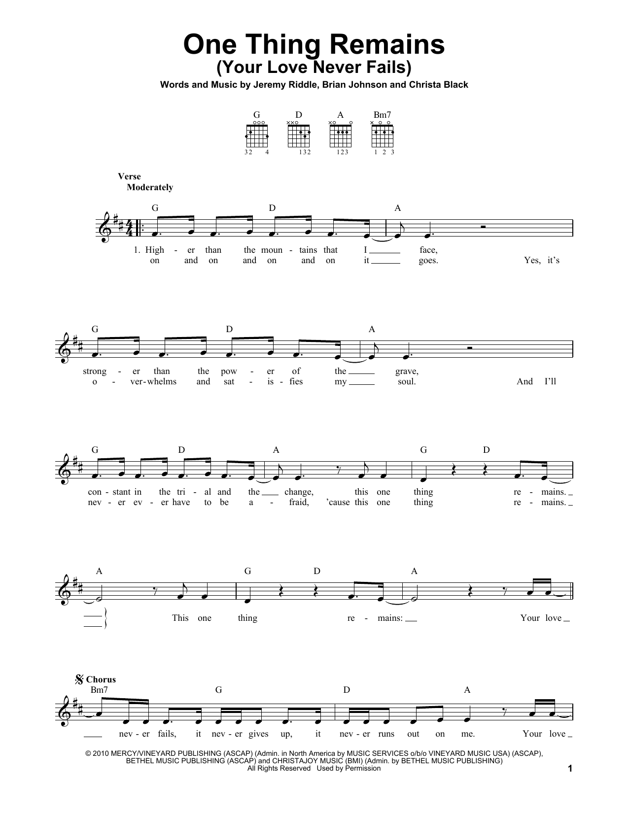 Passion & Kristian Stanfill One Thing Remains (Your Love Never Fails) Sheet Music Notes & Chords for Trumpet Solo - Download or Print PDF