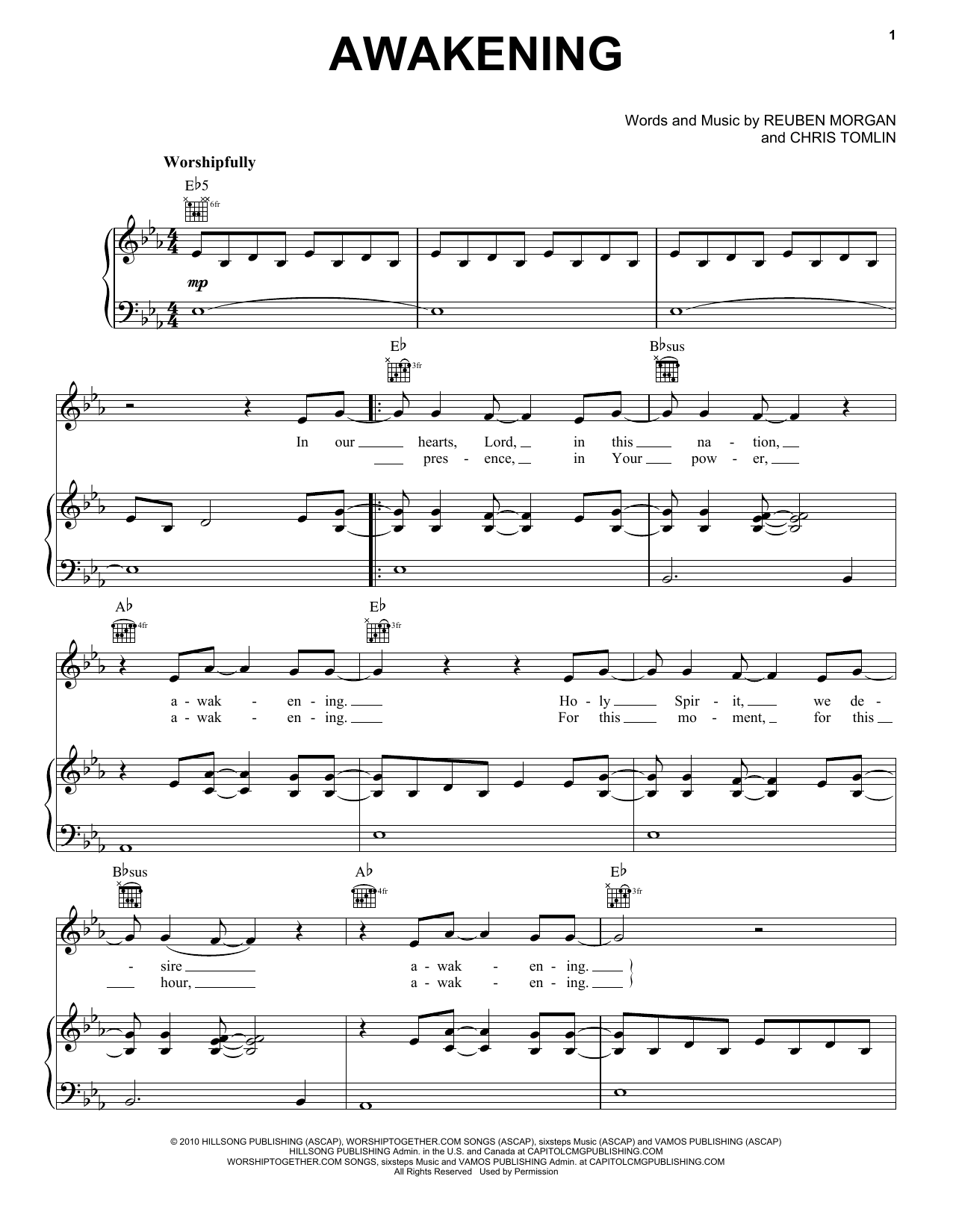 Passion Awakening Sheet Music Notes & Chords for Piano, Vocal & Guitar (Right-Hand Melody) - Download or Print PDF