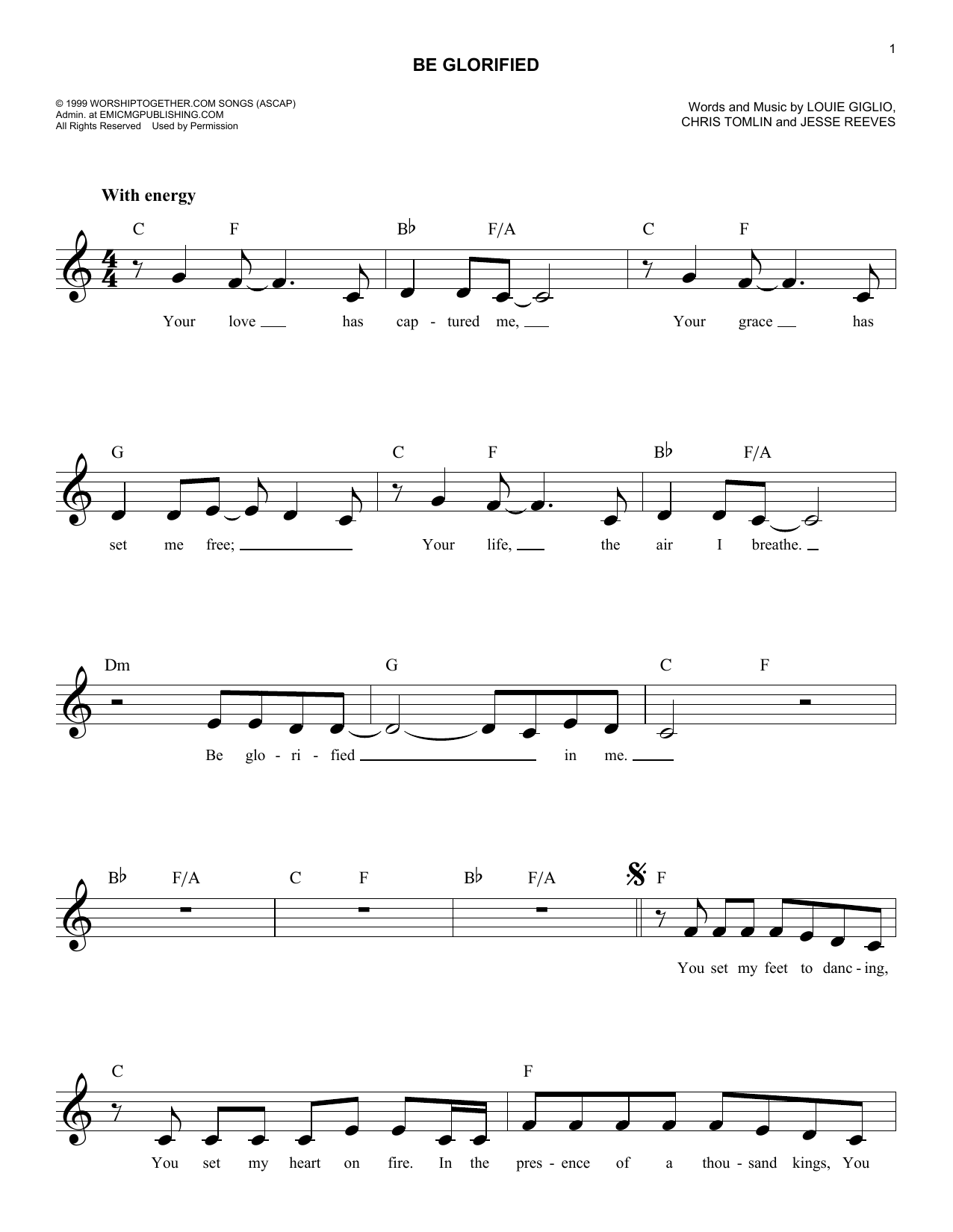 Passion Be Glorified Sheet Music Notes & Chords for Melody Line, Lyrics & Chords - Download or Print PDF