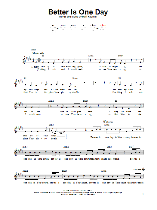 Passion Better Is One Day Sheet Music Notes & Chords for Ukulele - Download or Print PDF