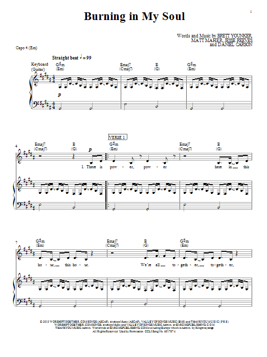 Passion Burning In My Soul Sheet Music Notes & Chords for Piano, Vocal & Guitar (Right-Hand Melody) - Download or Print PDF