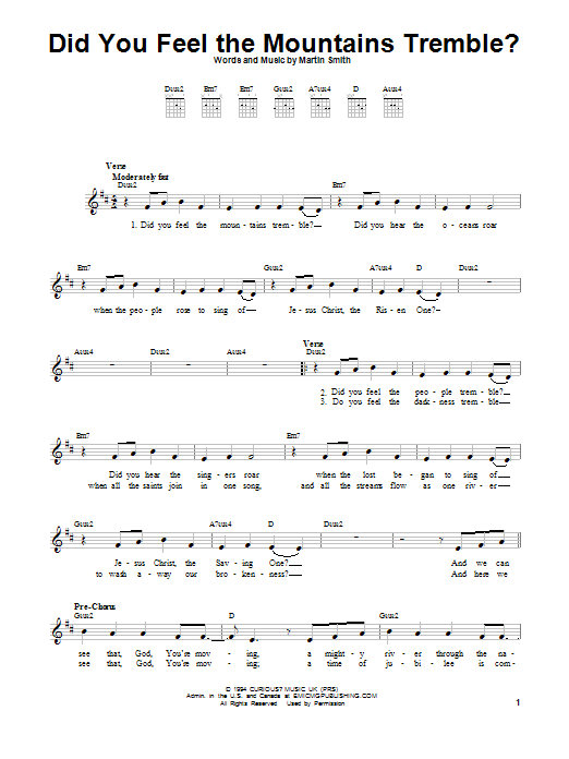 Passion Did You Feel The Mountains Tremble? Sheet Music Notes & Chords for Easy Guitar - Download or Print PDF