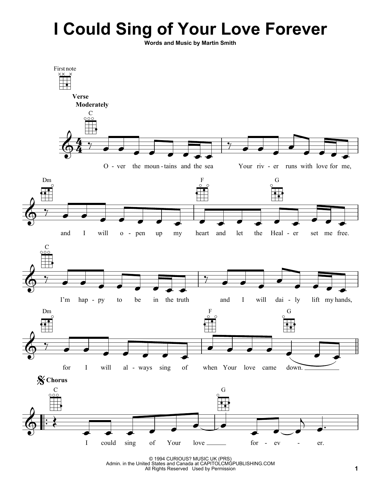 Passion I Could Sing Of Your Love Forever Sheet Music Notes & Chords for Ukulele - Download or Print PDF