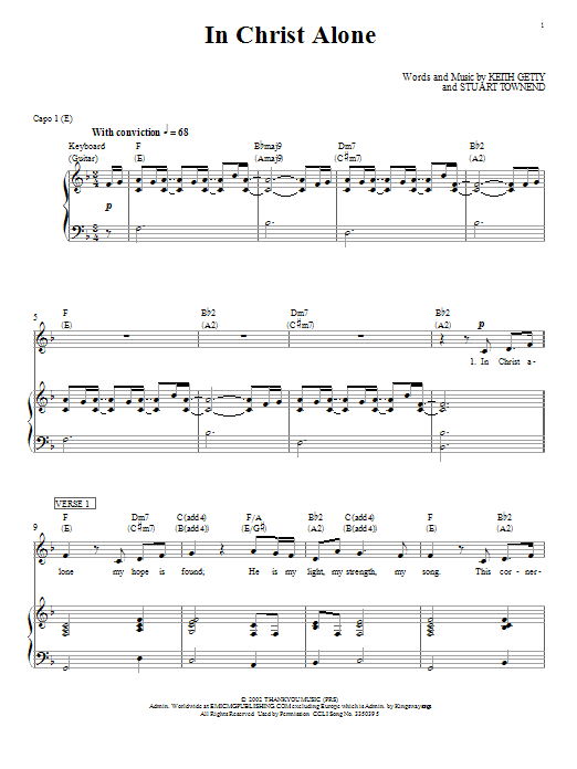 Passion In Christ Alone Sheet Music Notes & Chords for Piano, Vocal & Guitar (Right-Hand Melody) - Download or Print PDF
