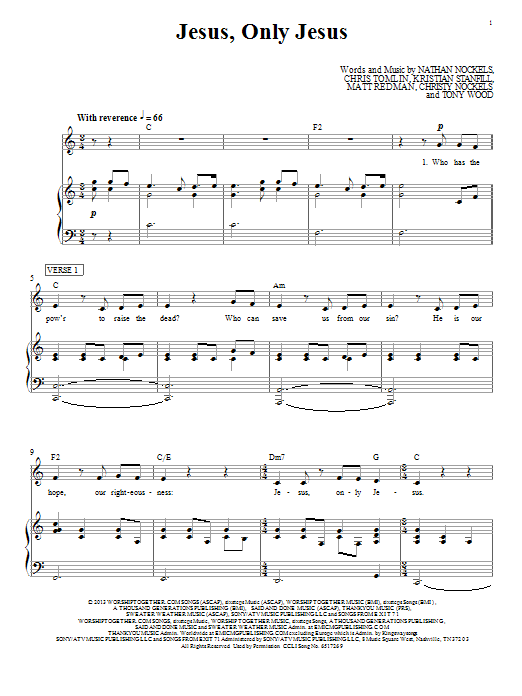 Passion Jesus, Only Jesus Sheet Music Notes & Chords for Melody Line, Lyrics & Chords - Download or Print PDF