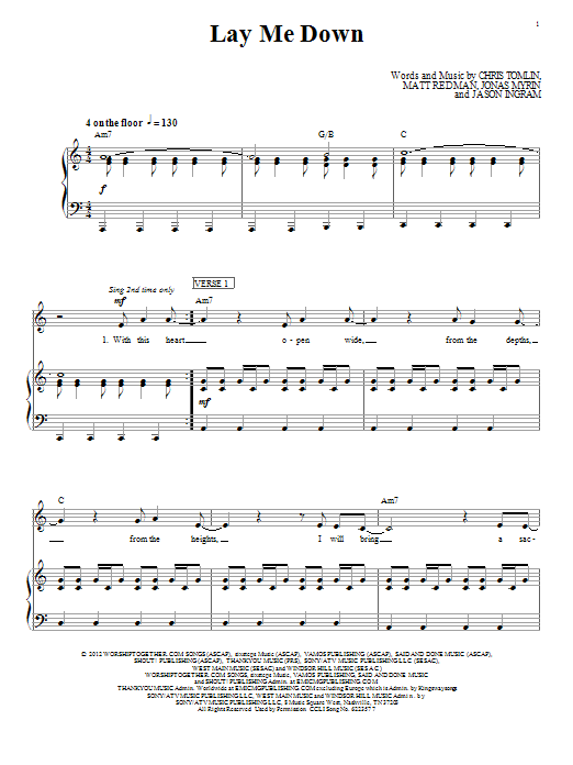 Passion Lay Me Down Sheet Music Notes & Chords for Piano, Vocal & Guitar (Right-Hand Melody) - Download or Print PDF