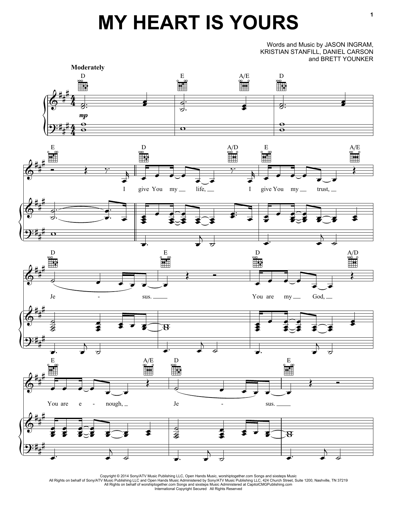 Passion My Heart Is Yours Sheet Music Notes & Chords for Piano, Vocal & Guitar (Right-Hand Melody) - Download or Print PDF