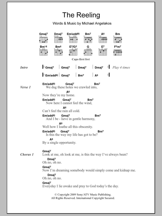 Passion Pit The Reeling Sheet Music Notes & Chords for Lyrics & Chords - Download or Print PDF