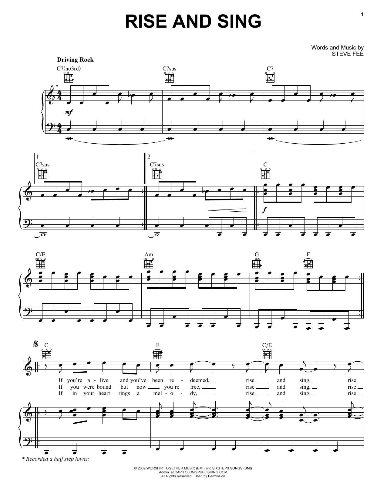 Passion Rise And Sing Sheet Music Notes & Chords for Piano, Vocal & Guitar (Right-Hand Melody) - Download or Print PDF