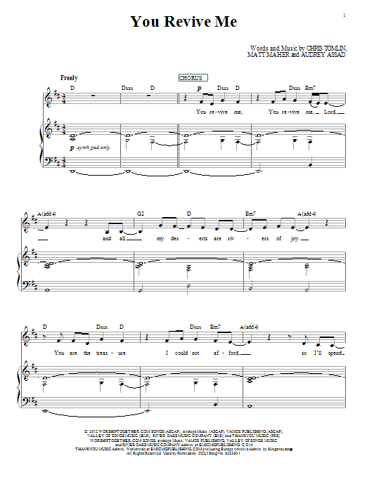 Passion You Revive Me Sheet Music Notes & Chords for Piano, Vocal & Guitar (Right-Hand Melody) - Download or Print PDF Passion You Revive Me Sheet Music Notes & Chords for Piano, Vocal & Guitar (Right-Hand Melody) - Download or Print PDF
