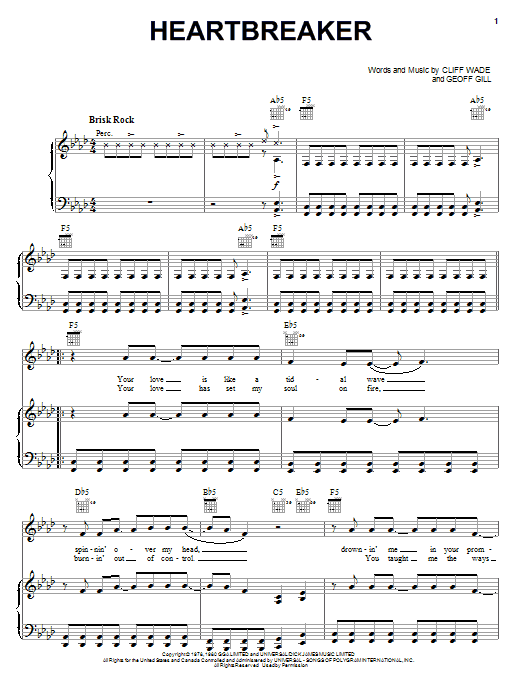 Pat Benatar Heartbreaker Sheet Music Notes & Chords for Easy Guitar Tab - Download or Print PDF