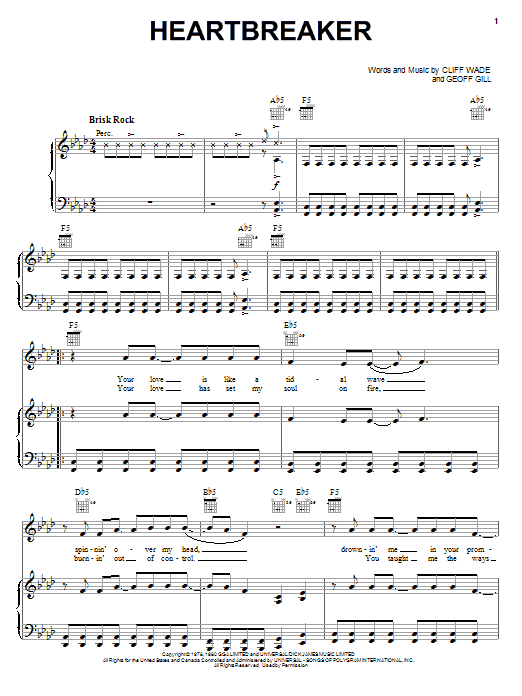 Pat Benatar Heartbreaker sheet music notes and chords. Download Printable PDF.