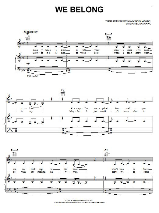 Pat Benatar We Belong Sheet Music Notes & Chords for Easy Piano - Download or Print PDF