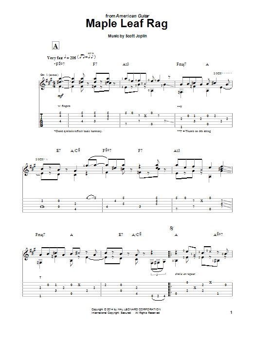 Pat Donohue Maple Leaf Rag Sheet Music Notes & Chords for Guitar Tab - Download or Print PDF
