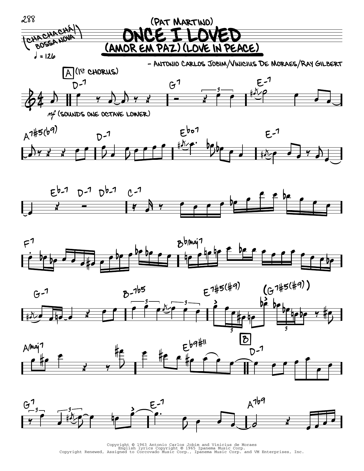 Pat Martino Once I Loved (solo only) Sheet Music Notes & Chords for Real Book – Melody & Chords - Download or Print PDF