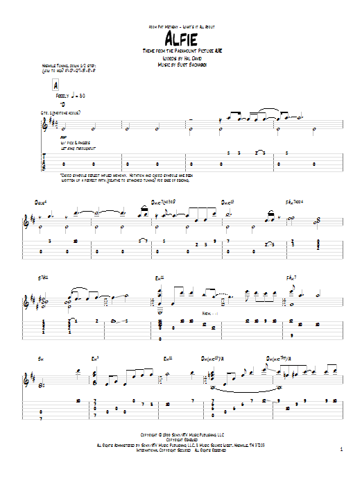 Pat Metheny Alfie Sheet Music Notes & Chords for Guitar Tab - Download or Print PDF