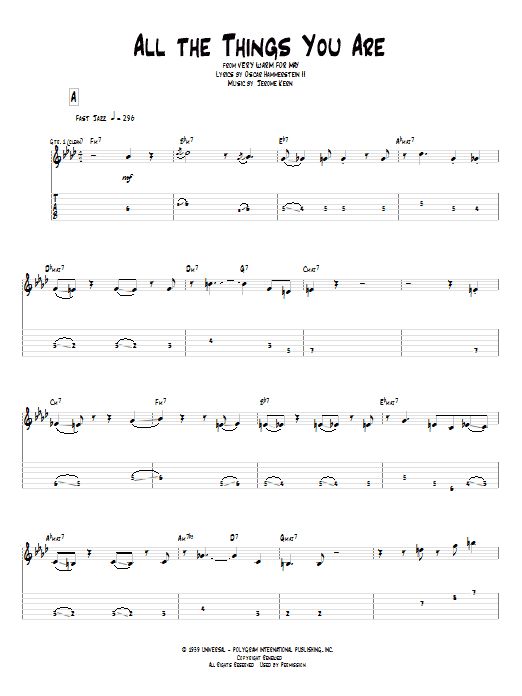 Pat Metheny All The Things You Are Sheet Music Notes & Chords for Guitar Tab - Download or Print PDF